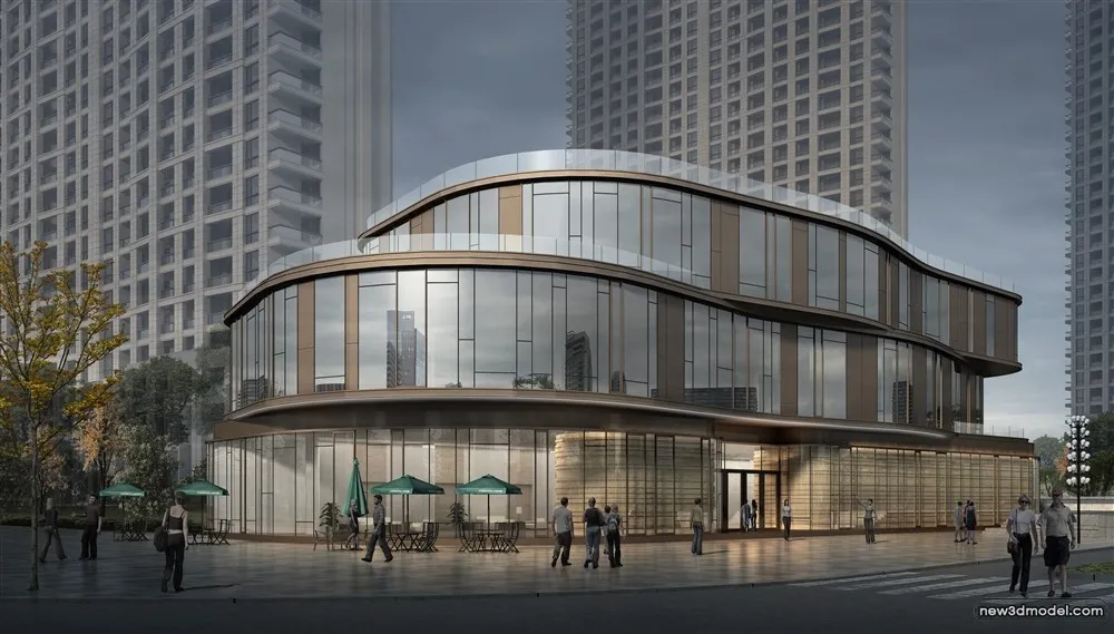 3D Models of Commercial Building – Exterior 3D Scenes – 953 – VRAY