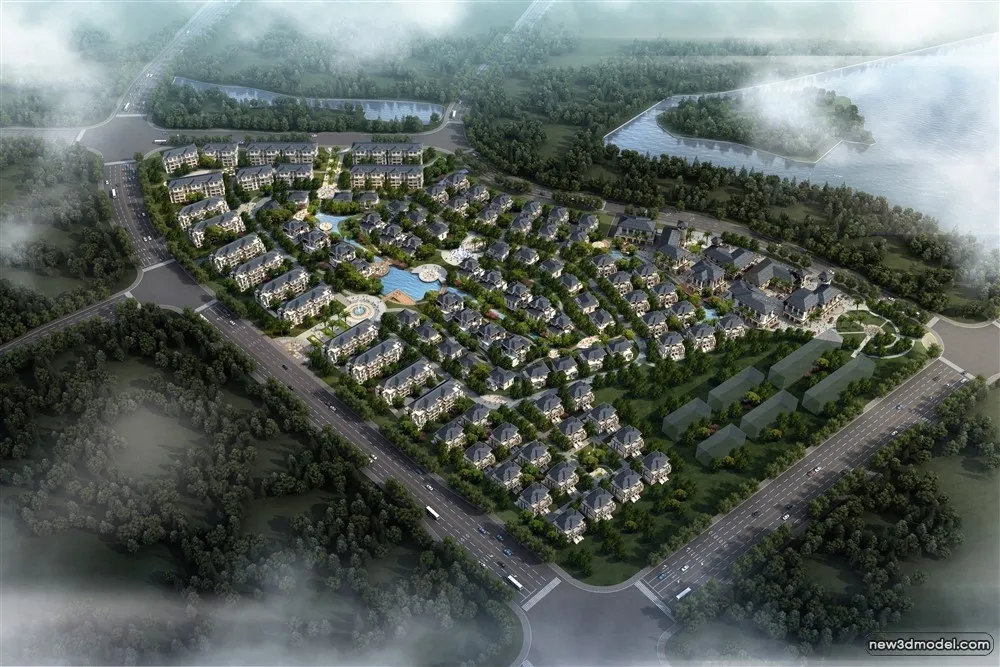 3D Models of Commercial Building – Exterior 3D Scenes – 962 – VRAY