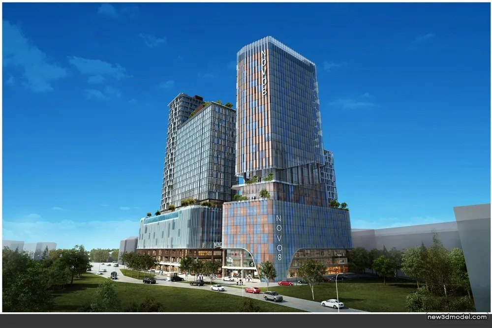 3D Models of Commercial Building – Exterior 3D Scenes – 963 – VRAY