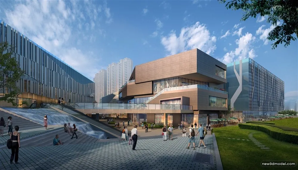 3D Models of Commercial Building – Exterior 3D Scenes – 966 – VRAY