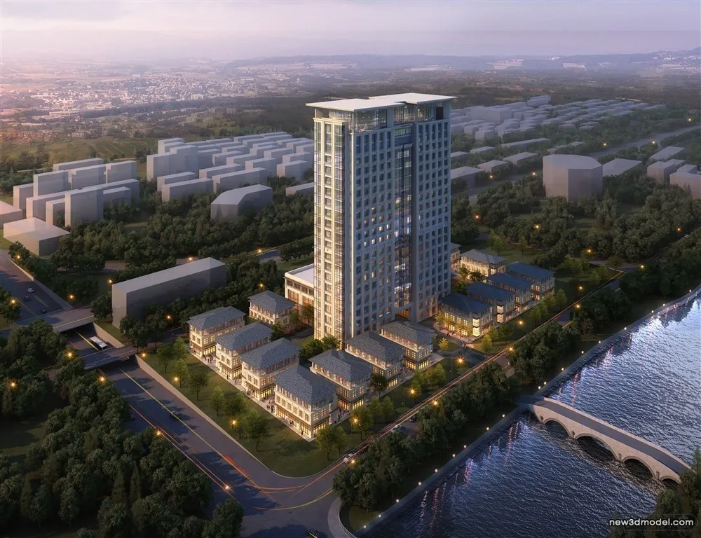 3D Models of Commercial Building – Exterior 3D Scenes – 967 – VRAY