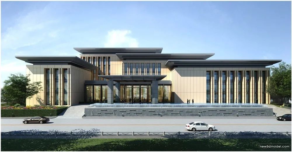 3D Models of Commercial Building – Exterior 3D Scenes – 971 – VRAY