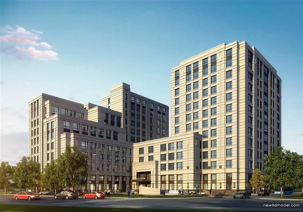 3D Models of Commercial Building – Exterior 3D Scenes – 975 – VRAY