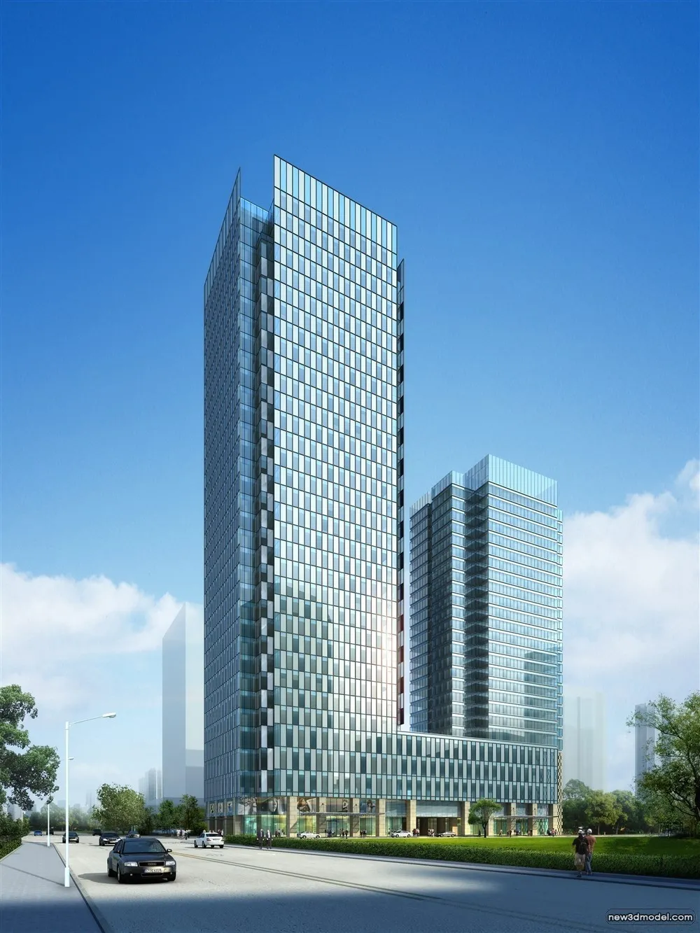 3D Models of Commercial Building – Exterior 3D Scenes – 976 – VRAY