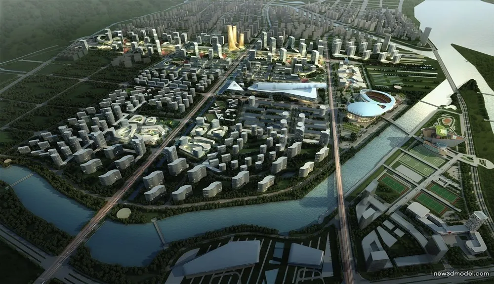 3D Models of Commercial Building – Exterior 3D Scenes – 978 – VRAY