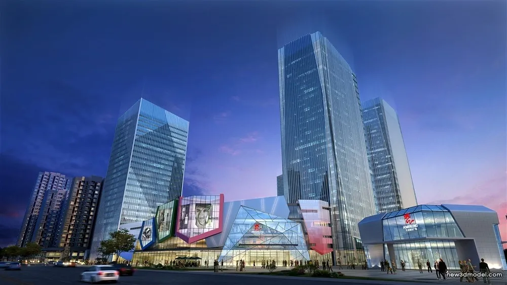 3D Models of Commercial Building – Exterior 3D Scenes – 982 – VRAY