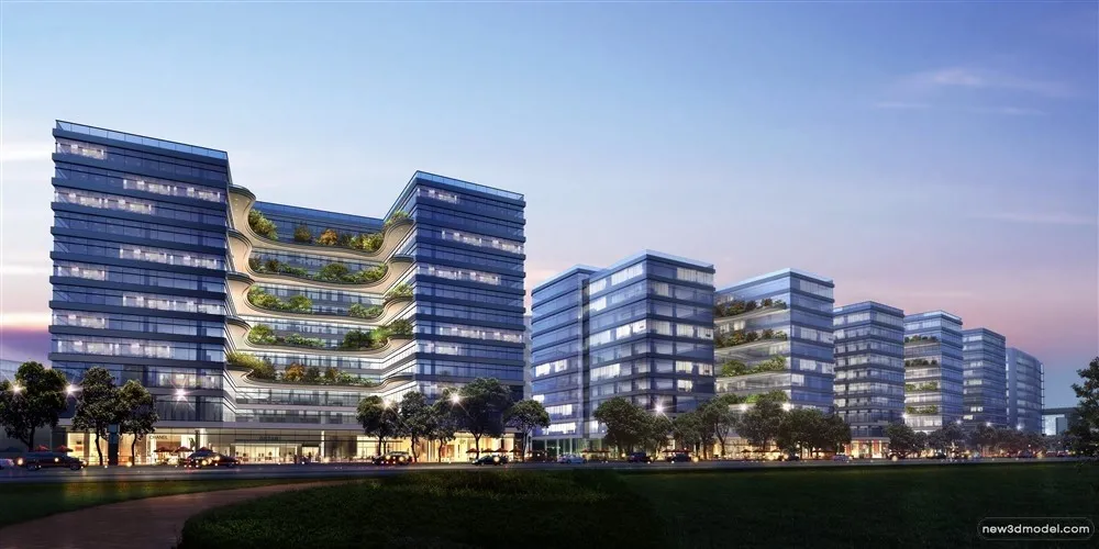 3D Models of Commercial Building – Exterior 3D Scenes – 983 – VRAY