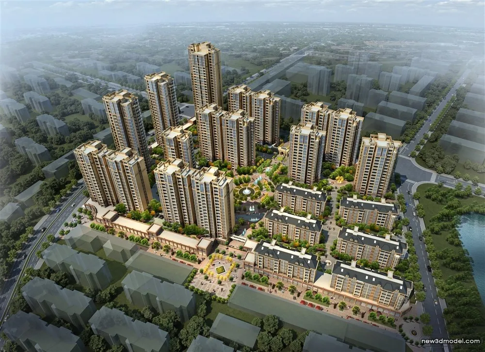 3D Models of Commercial Building – Exterior 3D Scenes – 985 – VRAY