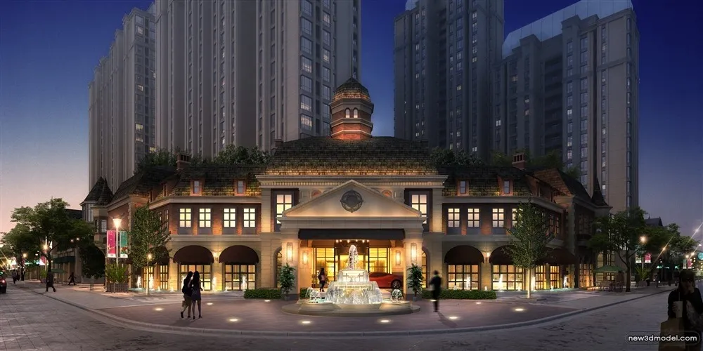 3D Models of Commercial Building – Exterior 3D Scenes – 989 – VRAY