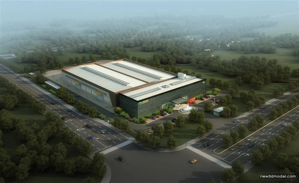 3D Models of Commercial Building – Exterior 3D Scenes – 990 – VRAY