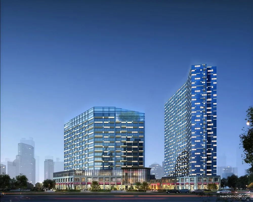 3D Models of Commercial Building – Exterior 3D Scenes – 995 – VRAY