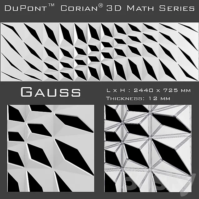 3D Panel Corian Gauss 3D Model 3D Panel Corian Gauss 3D Model