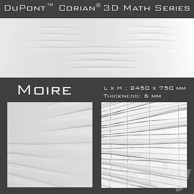 3D Panel Corian Moire 3D Model 3D Panel Corian Moire 3D Model