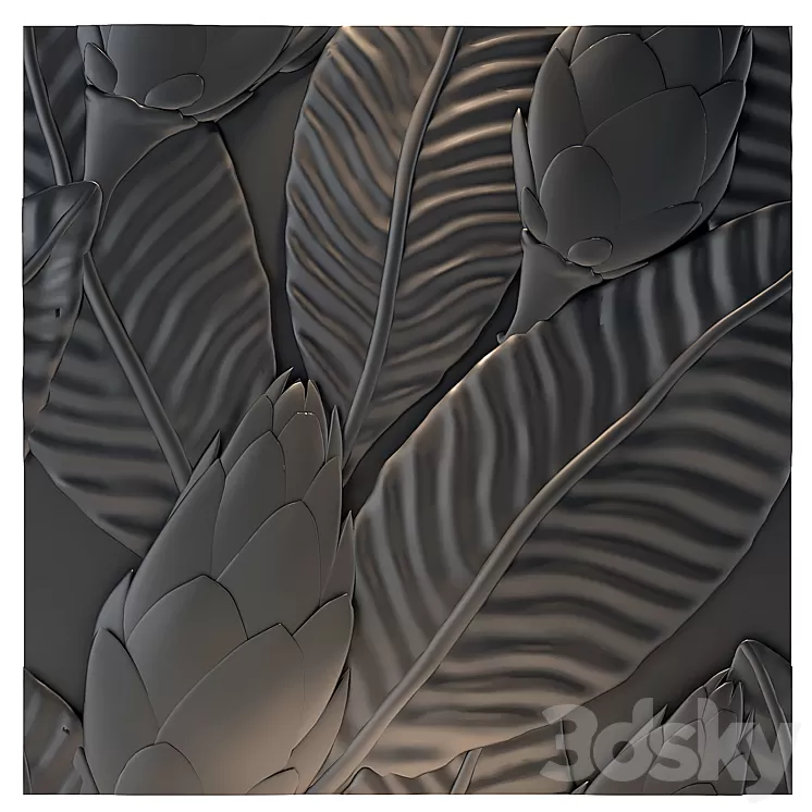 3d panel Jungle-1 3D Model Free Download