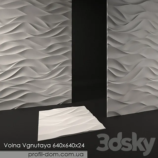 3D Panel Volna Vgnutaya 3D Model