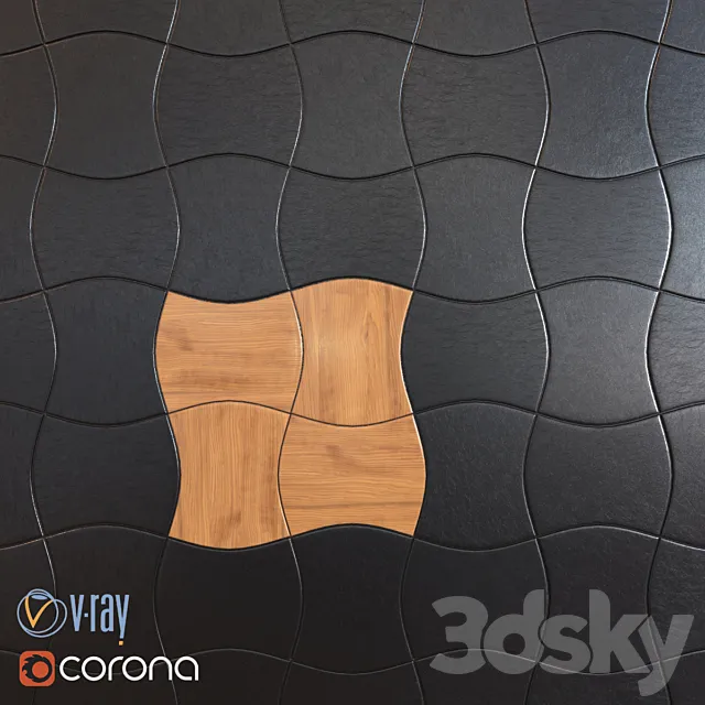 3D panel Wave 3D Model 3D panel Wave 3D Model