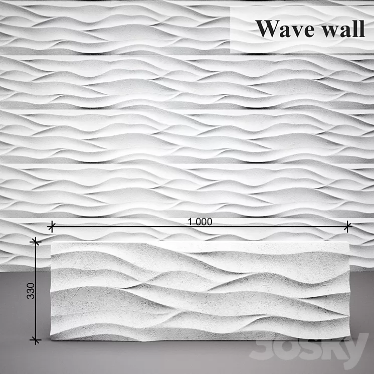 3D panel Wave wall 3D Model