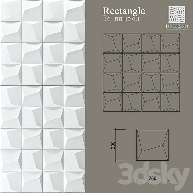 3D Panels Degesso (Rectangle) 3D Model