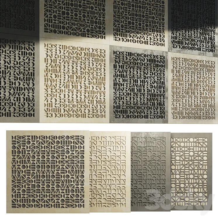 3D panels of geometric shapes 3D Model Free Download