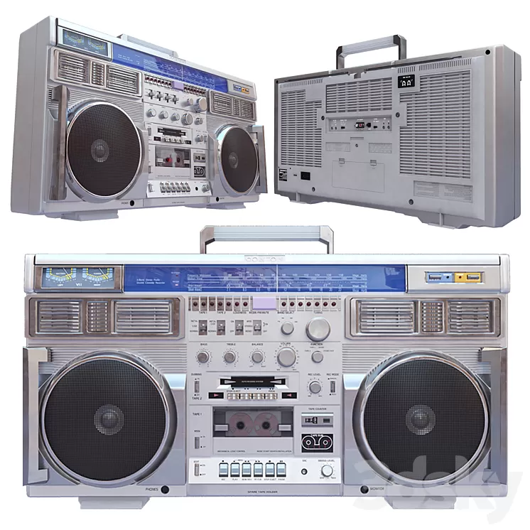 3D Retro Boombox Conion C-100F 3D Model