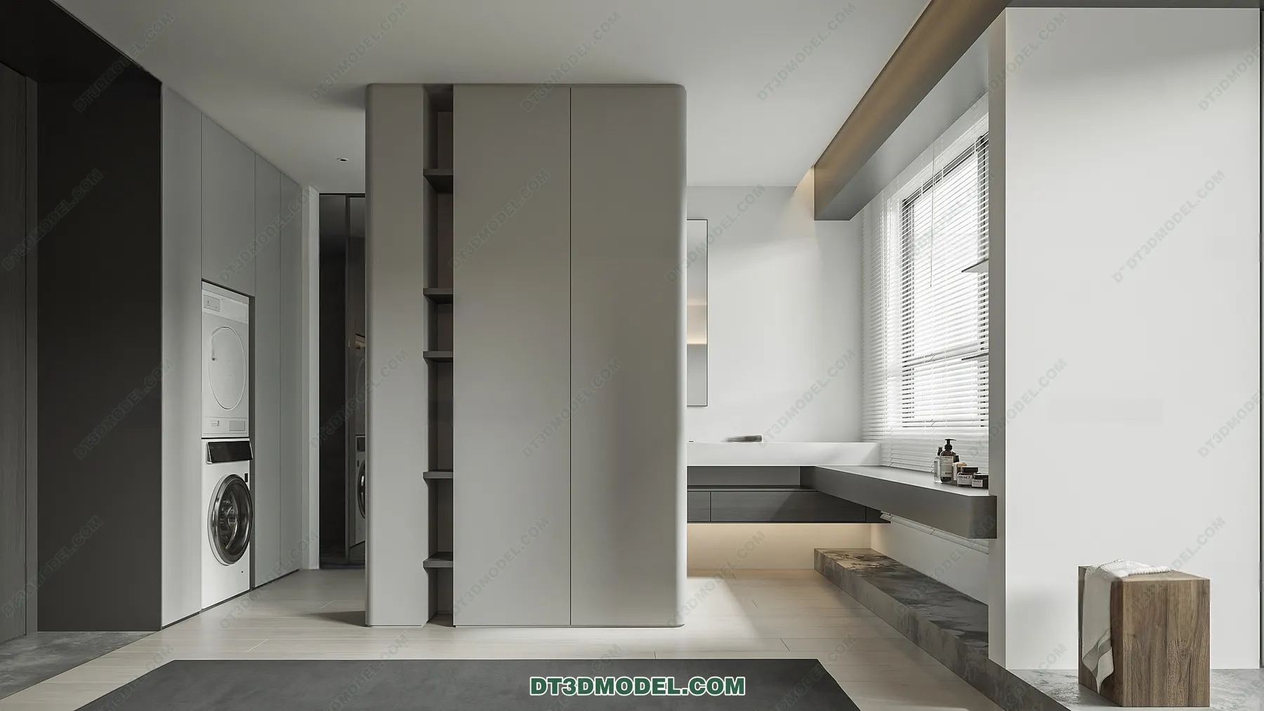 3D Scene of Gray Style Bedroom – 3D Model – 168 – CORONA