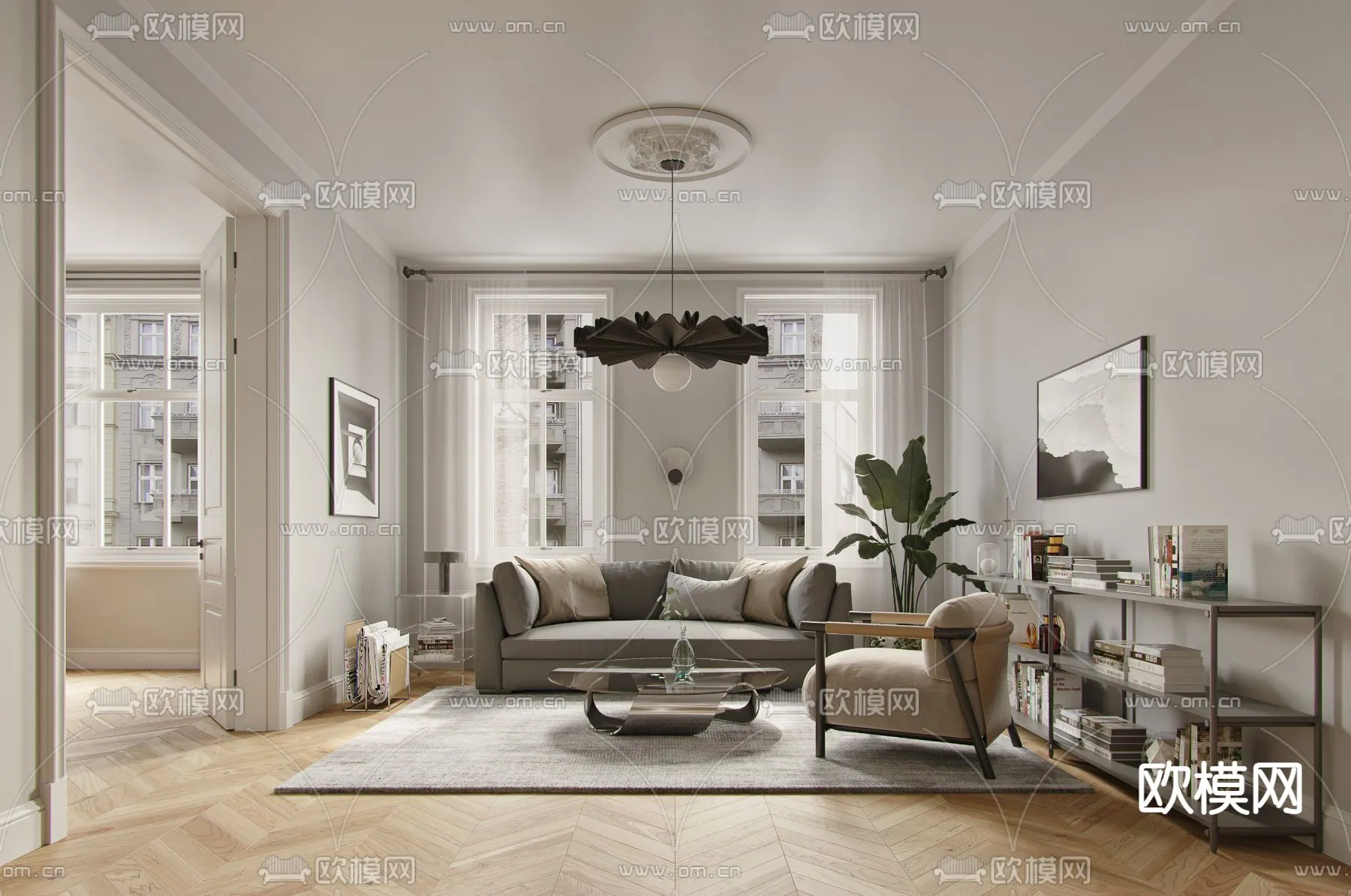 3D SCENES – APARTMENT – CORONA – 3D MODEL – 173