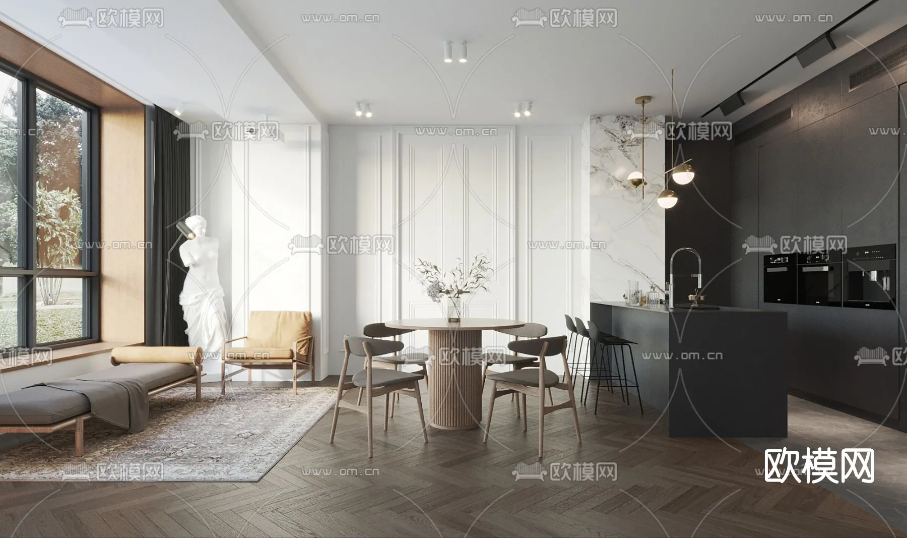 3D SCENES – APARTMENT – CORONA – 3D MODEL – 180