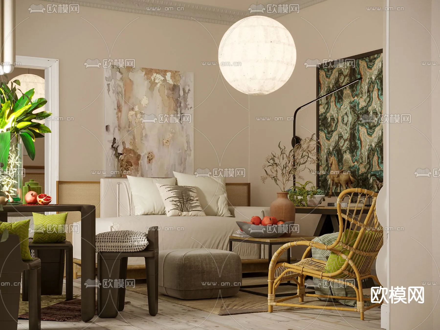 3D SCENES – APARTMENT – CORONA – 3D MODEL – 186