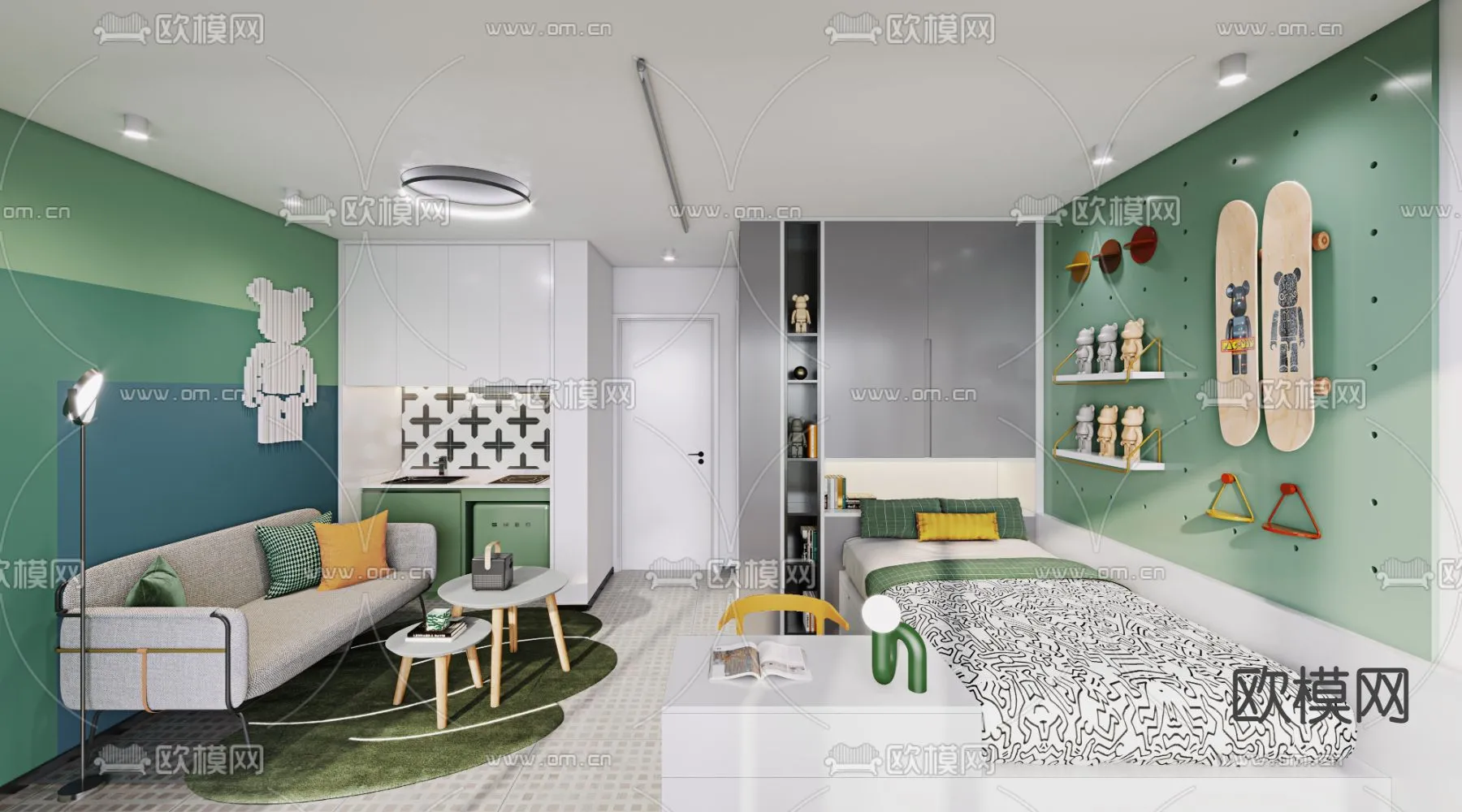 3D SCENES – APARTMENT – CORONA – 3D MODEL – 220