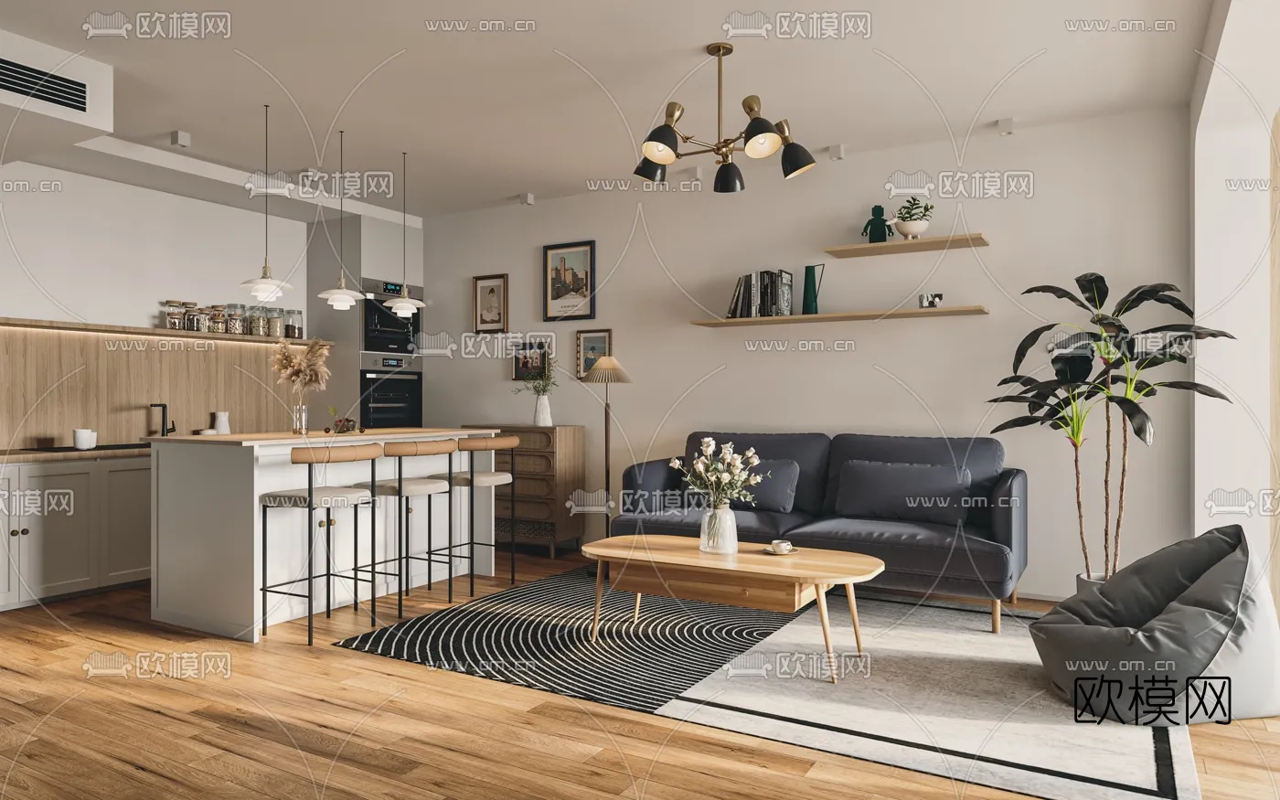 3D SCENES – APARTMENT – VRAY / CORONA – 3D MODEL – 135