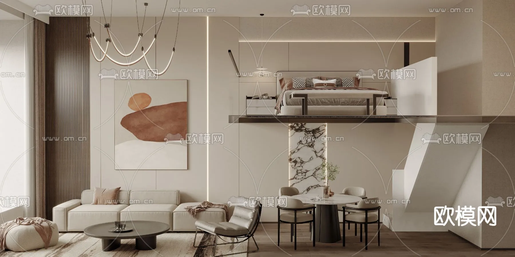 3D SCENES – APARTMENT – VRAY / CORONA – 3D MODEL – 229