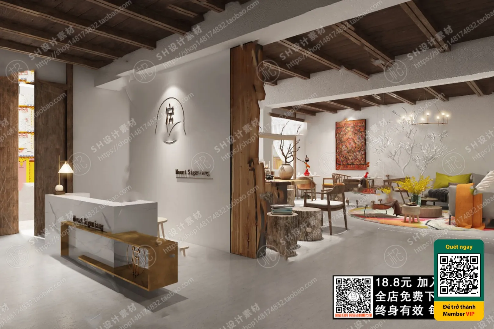 3D SCENES – WABI SABI STYLE – VRAY / CORONA – 3D MODEL – 5928