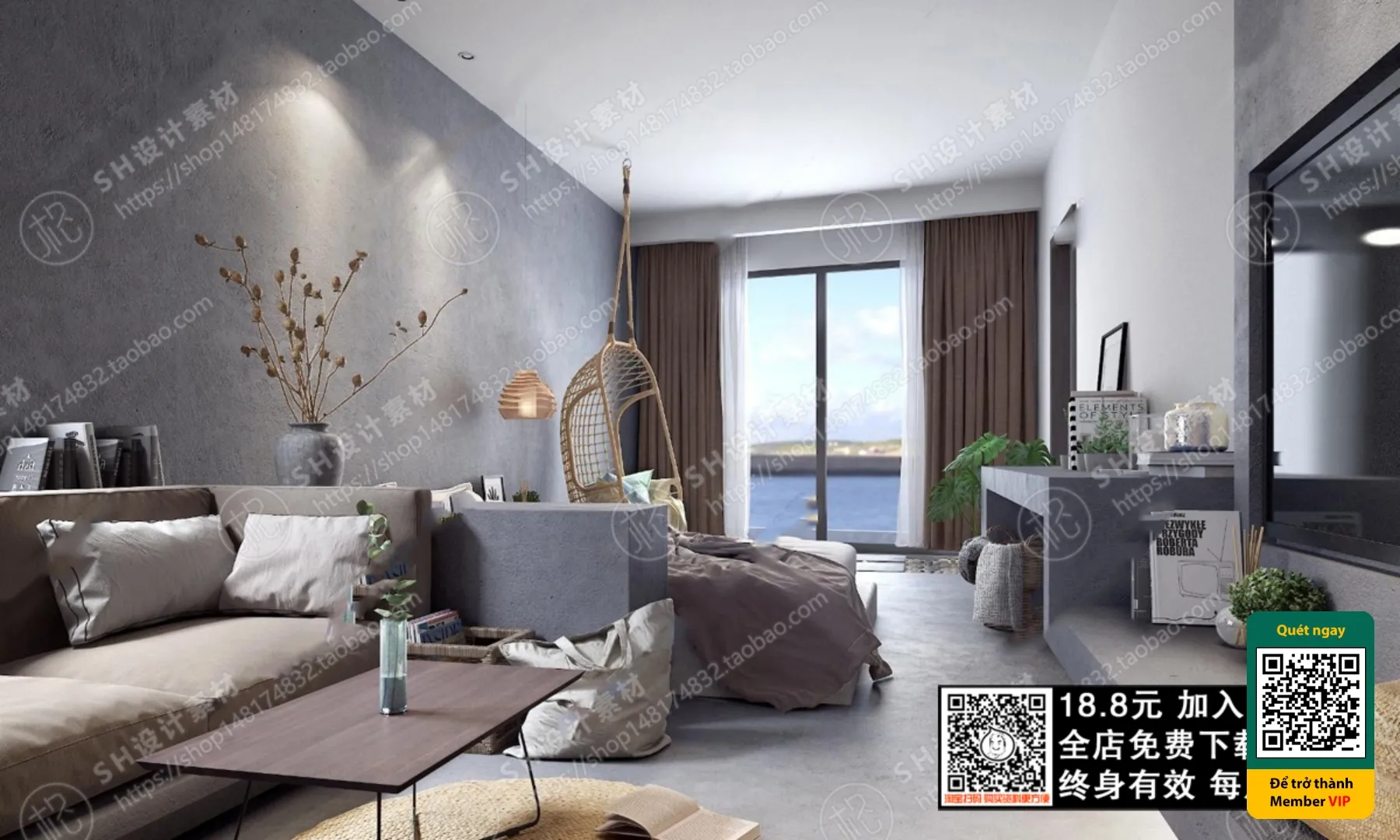 3D SCENES – WABI SABI STYLE – VRAY / CORONA – 3D MODEL – 5943