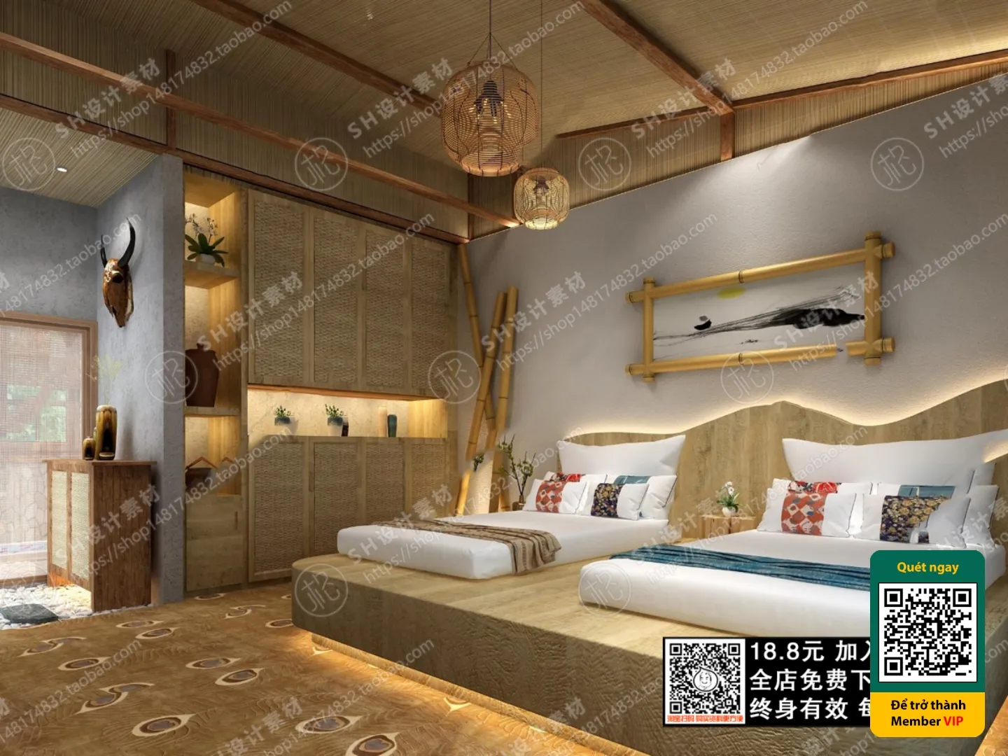 3D SCENES – WABI SABI STYLE – VRAY / CORONA – 3D MODEL – 5946