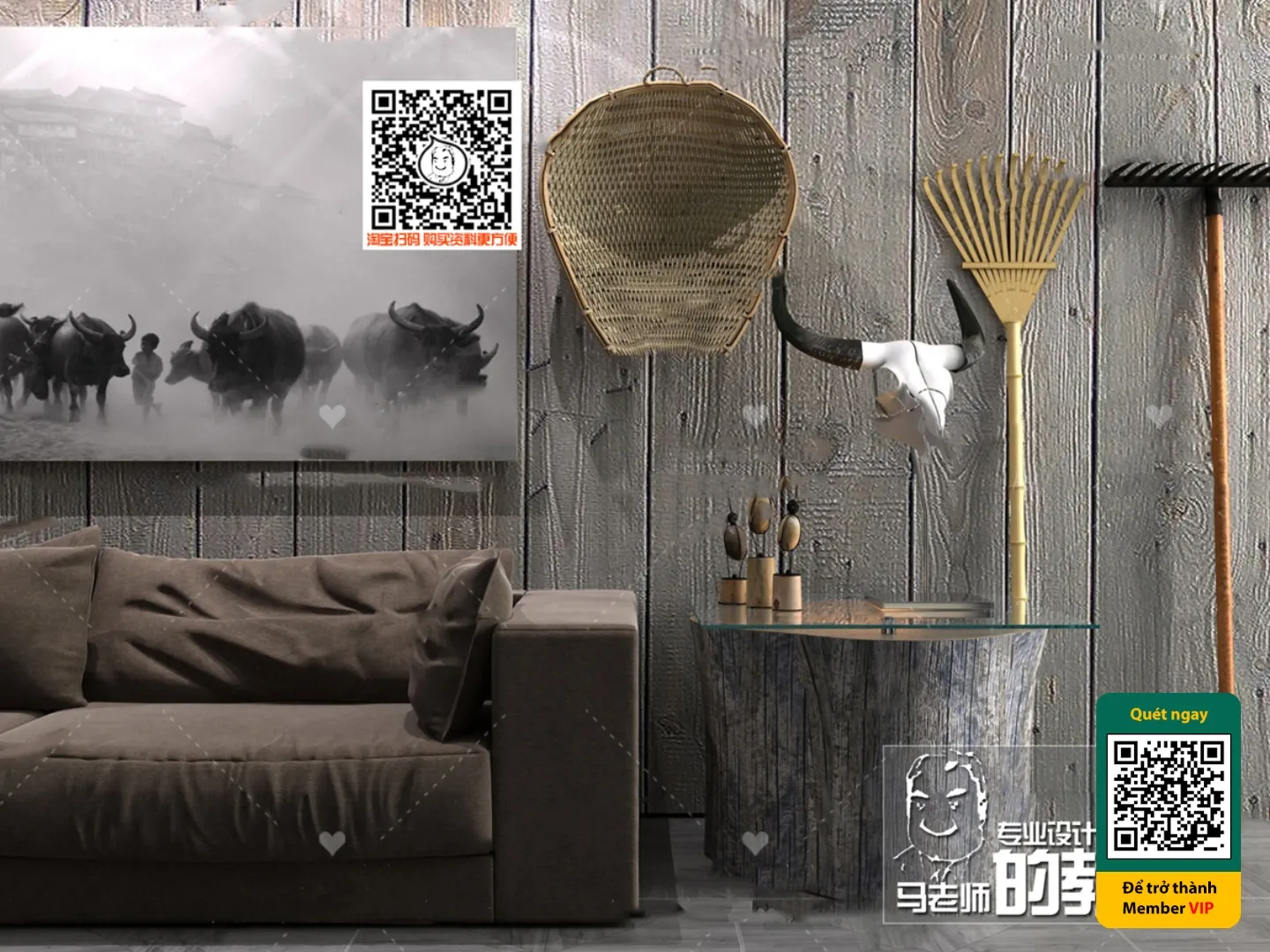 3D SCENES – WABI SABI STYLE – VRAY / CORONA – 3D MODEL – 6005