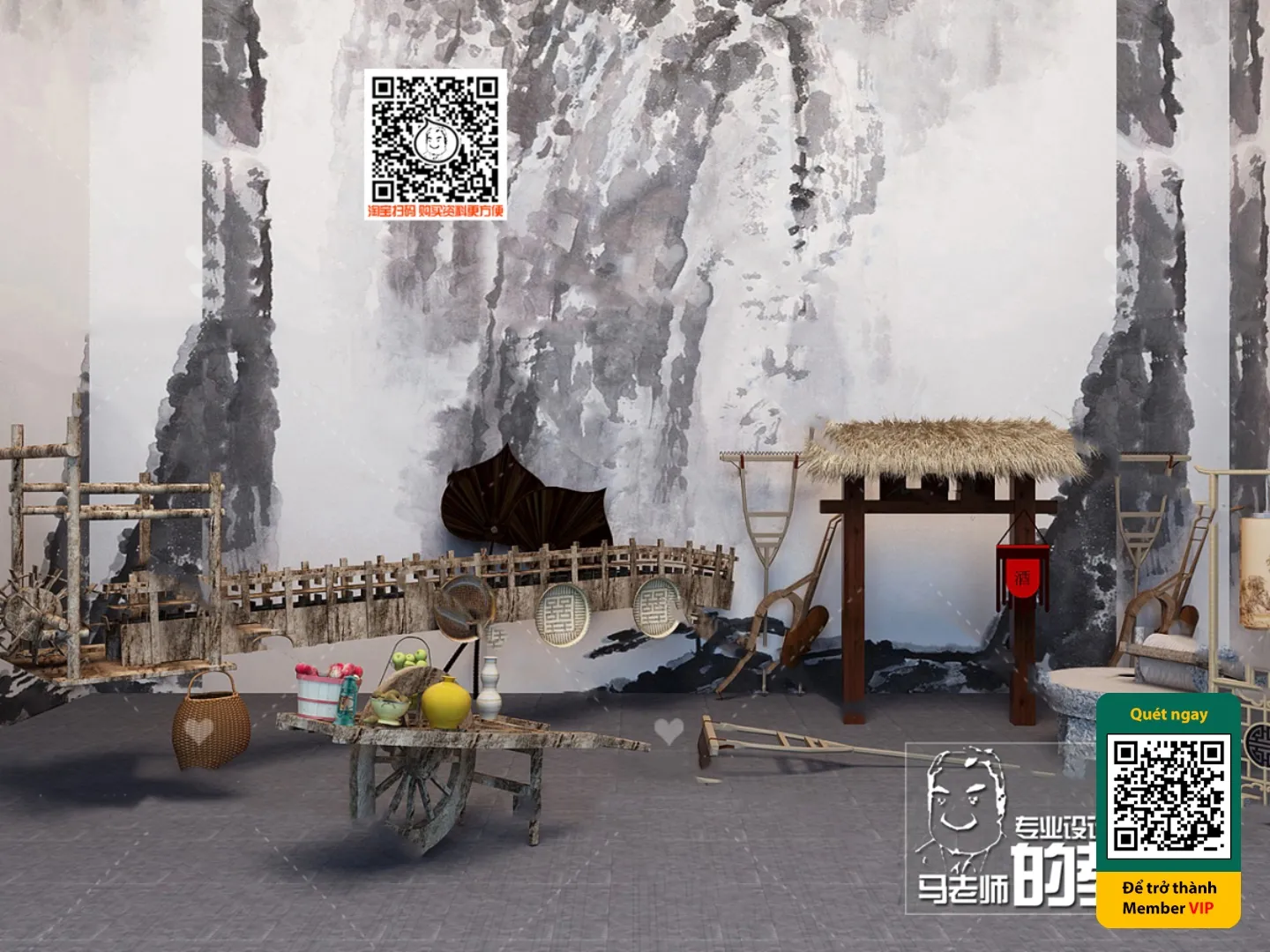 3D SCENES – WABI SABI STYLE – VRAY / CORONA – 3D MODEL – 6018