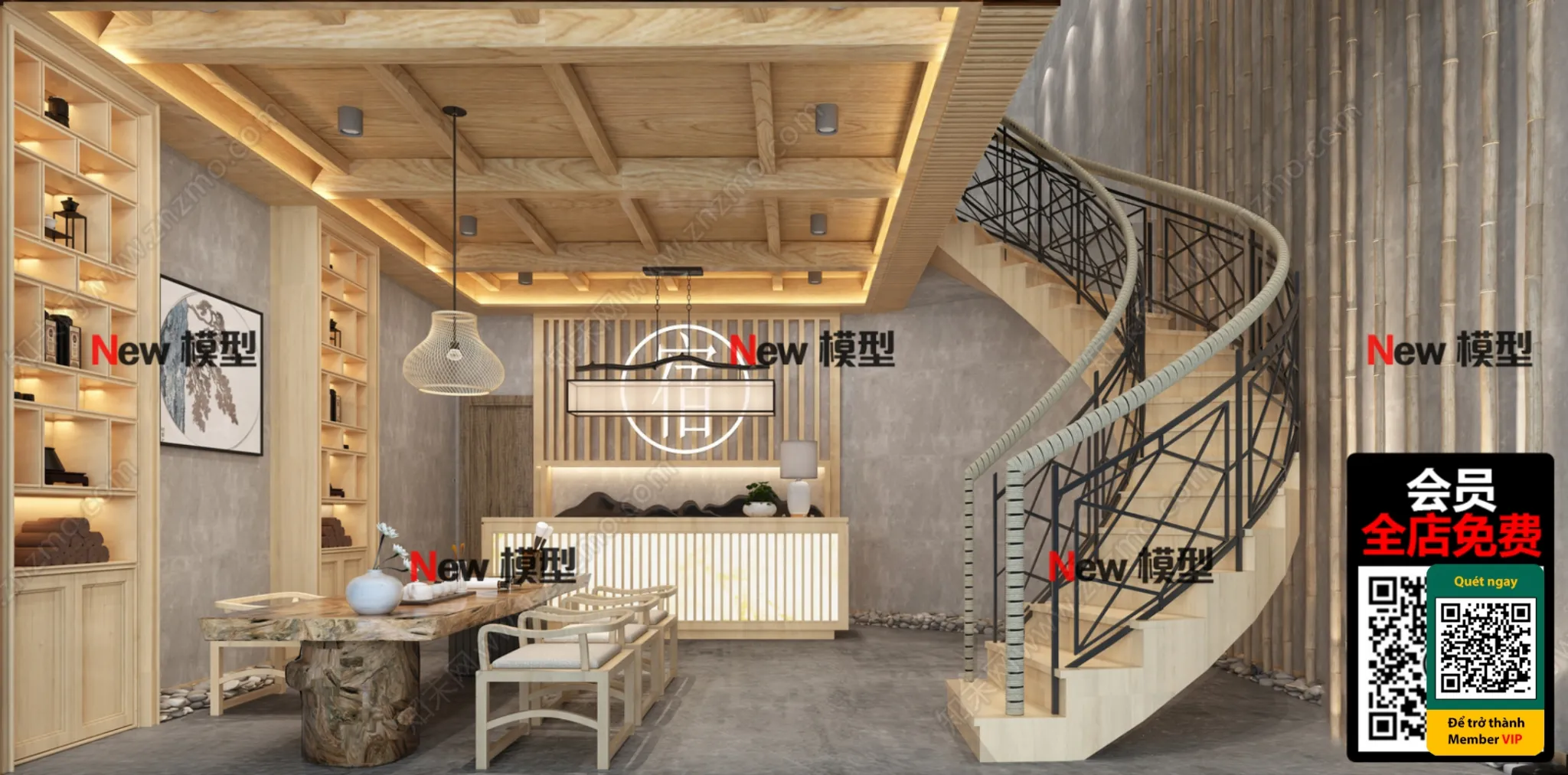 3D SCENES – WABI SABI STYLE – VRAY / CORONA – 3D MODEL – 6036