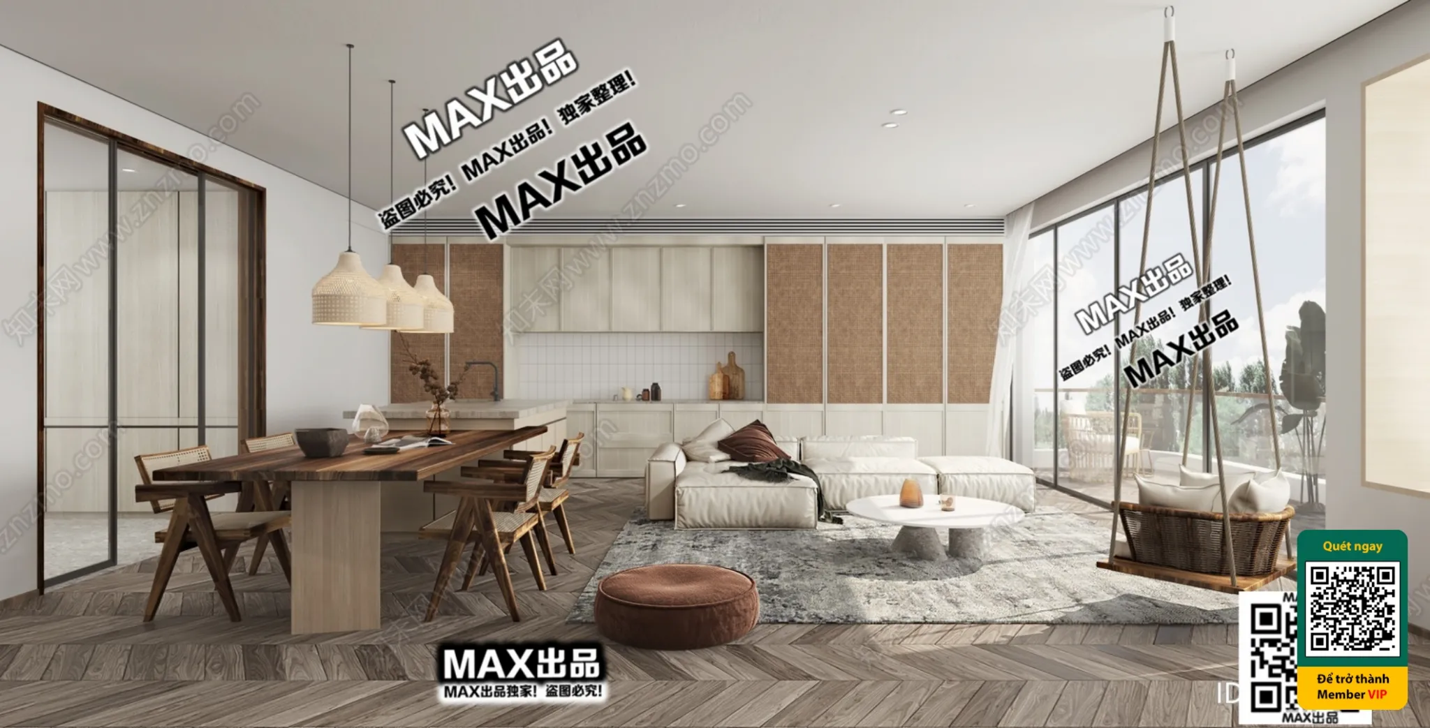 3D SCENES – WABI SABI STYLE – VRAY / CORONA – 3D MODEL – 6046