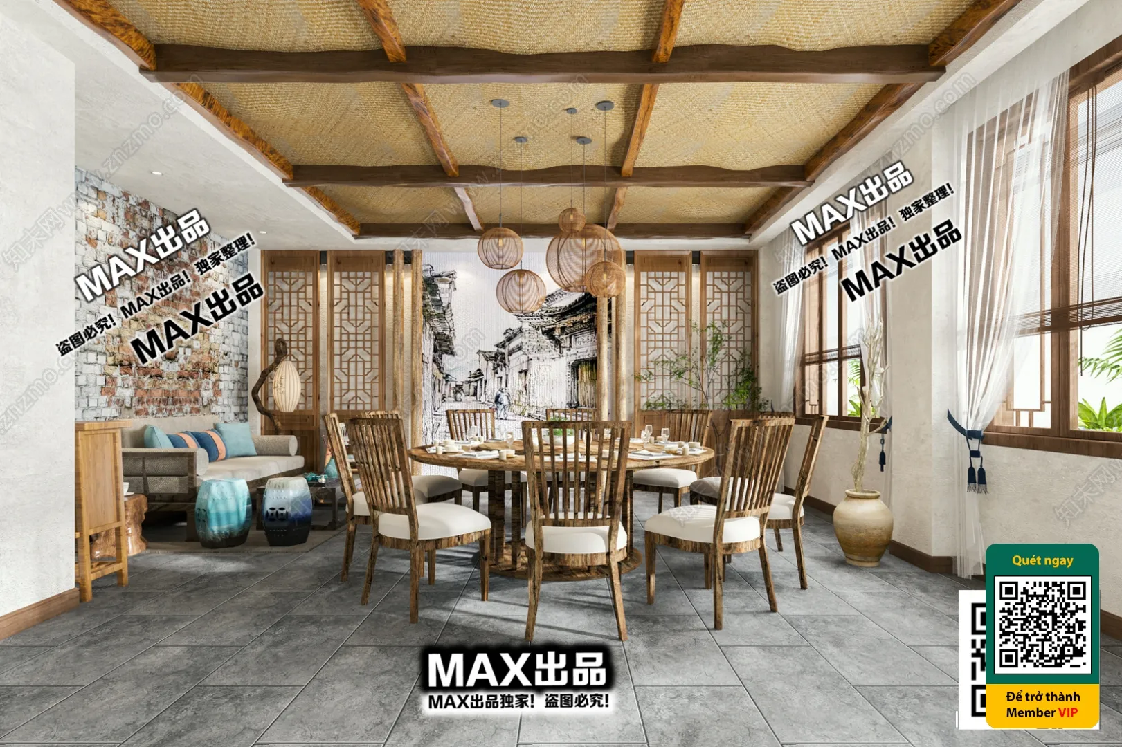 3D SCENES – WABI SABI STYLE – VRAY / CORONA – 3D MODEL – 6052