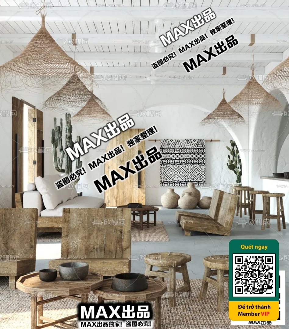 3D SCENES – WABI SABI STYLE – VRAY / CORONA – 3D MODEL – 6055