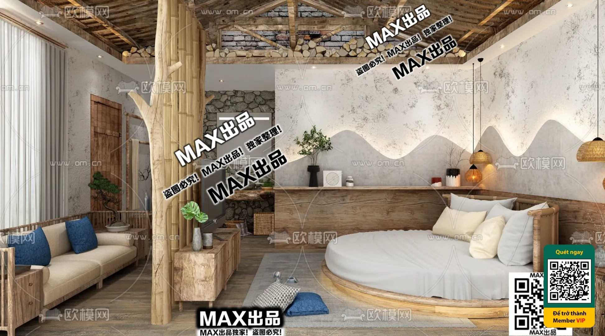 3D SCENES – WABI SABI STYLE – VRAY / CORONA – 3D MODEL – 6062