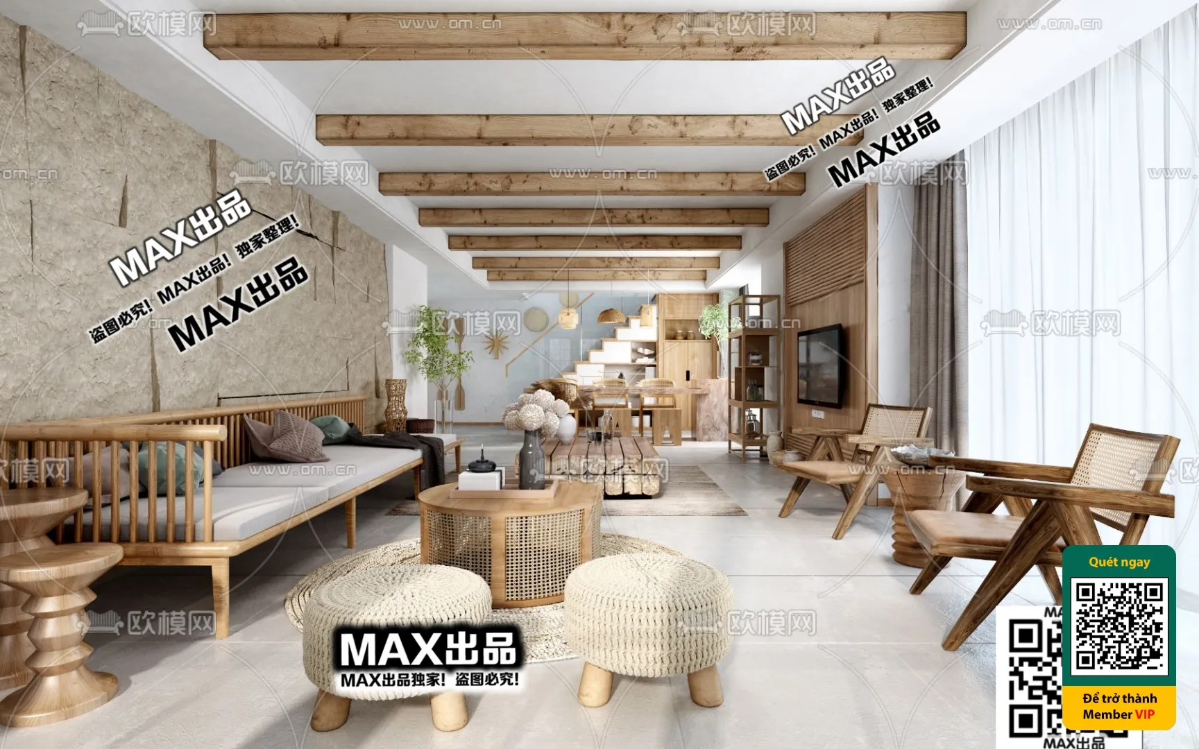 3D SCENES – WABI SABI STYLE – VRAY / CORONA – 3D MODEL – 6063