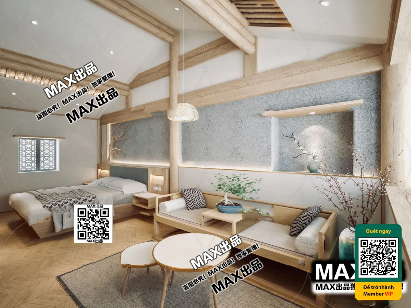3D SCENES – WABI SABI STYLE – VRAY / CORONA – 3D MODEL – 6078