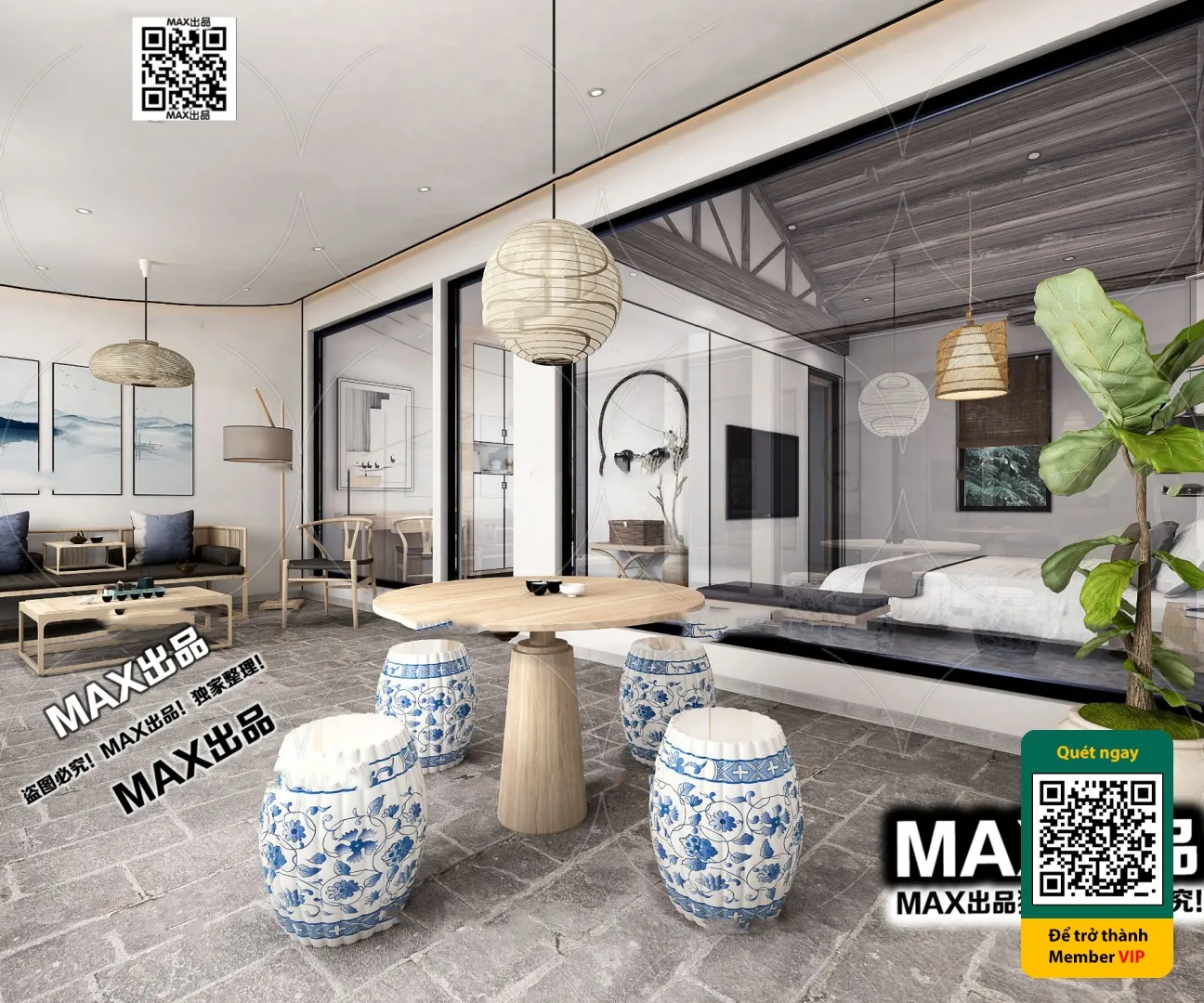 3D SCENES – WABI SABI STYLE – VRAY / CORONA – 3D MODEL – 6084