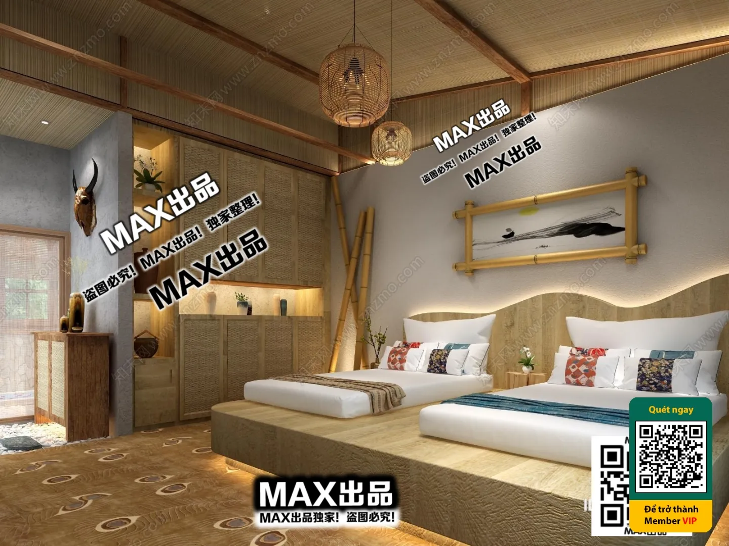 3D SCENES – WABI SABI STYLE – VRAY / CORONA – 3D MODEL – 6100