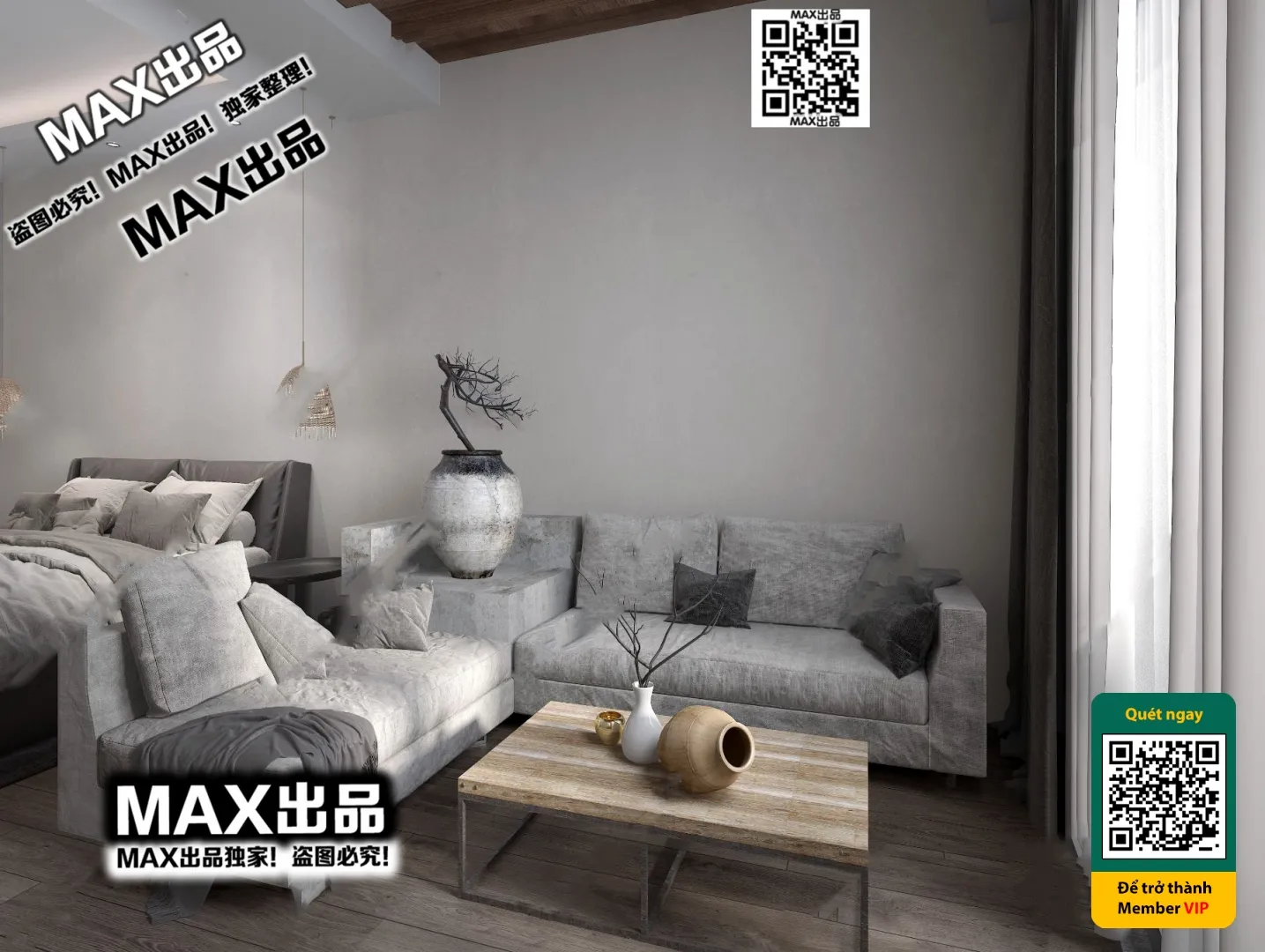 3D SCENES – WABI SABI STYLE – VRAY / CORONA – 3D MODEL – 6103