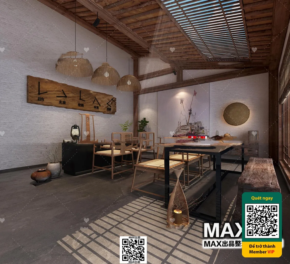 3D SCENES – WABI SABI STYLE – VRAY / CORONA – 3D MODEL – 6114