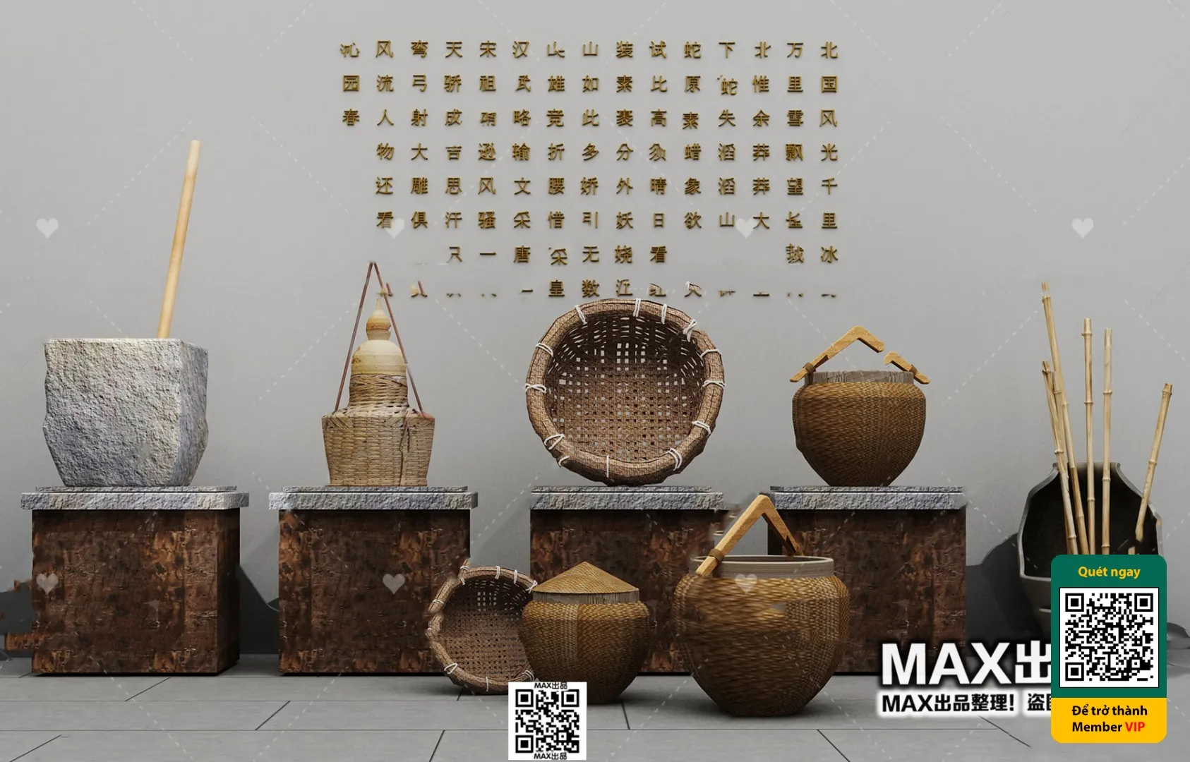 3D SCENES – WABI SABI STYLE – VRAY / CORONA – 3D MODEL – 6119