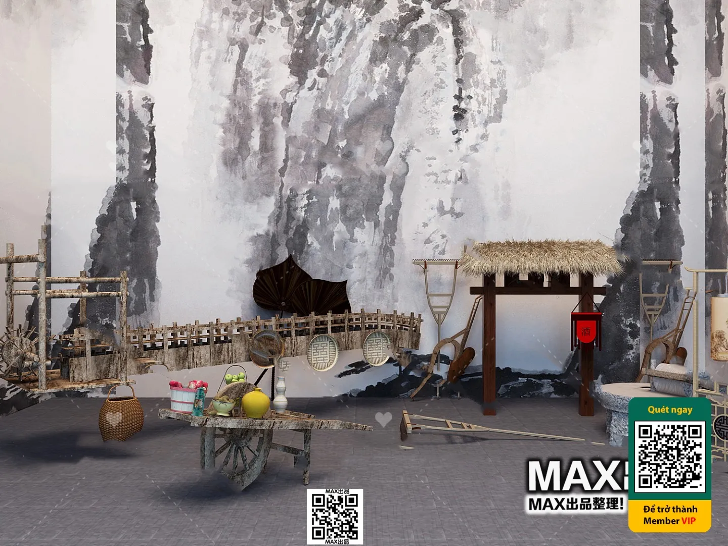 3D SCENES – WABI SABI STYLE – VRAY / CORONA – 3D MODEL – 6120