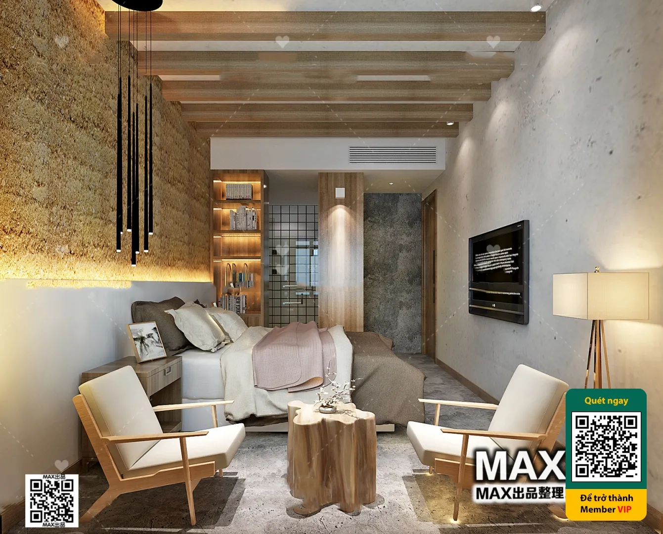 3D SCENES – WABI SABI STYLE – VRAY / CORONA – 3D MODEL – 6124